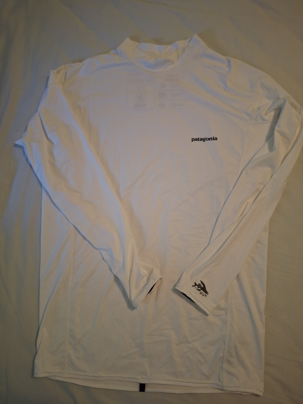 Patagonia Men’s Long-Sleeve White Rashguard Sun Shirt